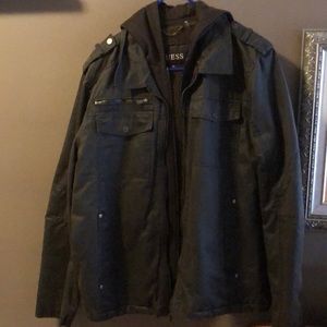 Men’s jacket removable hoodie Sherpa lined